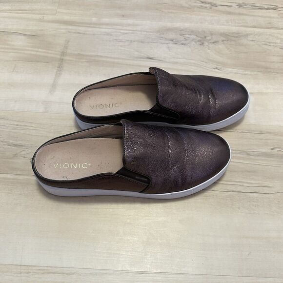 Vionic Women 9 Splendid Dakota Slip On Mule Metallic Bronze Casual - Picture 1 of 7